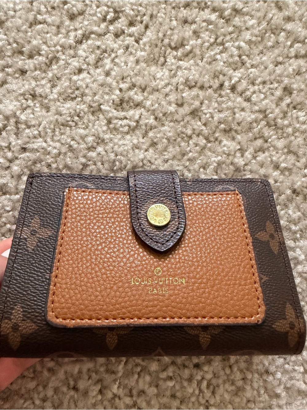 Louis Vuitton Monogram Compact Wallet in Brown & Tan